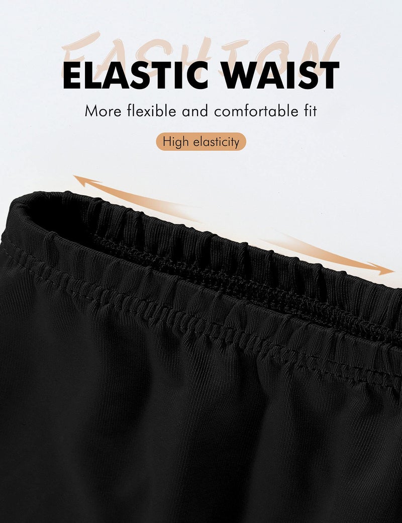 MANCYFIT Pettipant Half Slip for Women Bloomers 12-18" Inseam Wide Leg Lace Pajama Pants (Black, X-Large) - Image 4